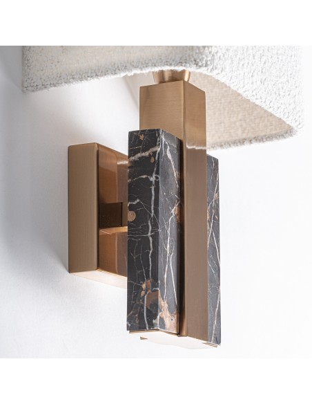 Aplique de Mármol Blanco y Acero Bronce – Vical Home