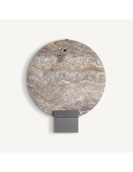 Aplique de Mármol Gris y Acero Negro – Vical Home