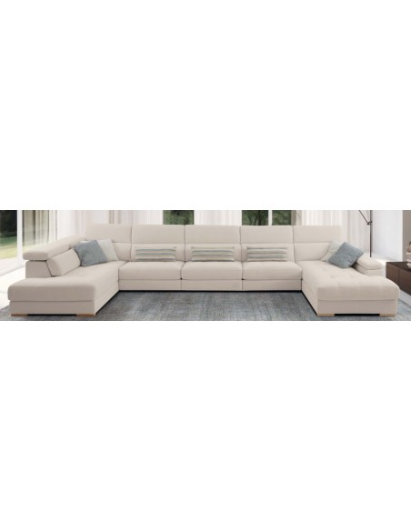 SOFÁ CHAISELONGUE 197CM MAGNUM ASIENTOS Y BRAZOS-ARCÓN DESLIZANTE EN BLOQUE MAYOR TAPIZADOS