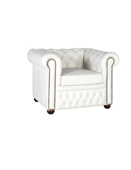 Sofá Chester Individual en Piel Blanca – Giner y Colomer