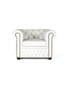 Sofá Chester Individual en Piel Blanca – Giner y Colomer 2