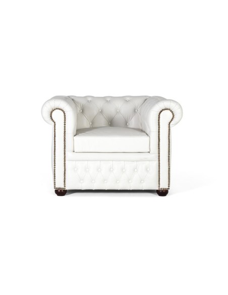 Sofá Chester Individual en Piel Blanca – Giner y Colomer