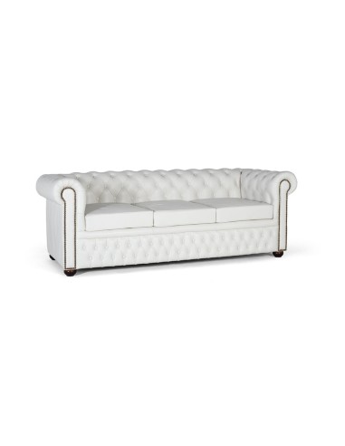Sofá Chester 3 Plazas en Piel Blanca – Giner y...
