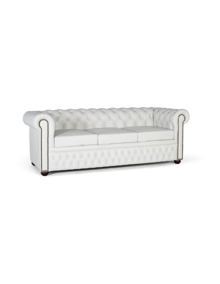 Sofá Chester 3 Plazas en Piel Blanca – Giner y Colomer