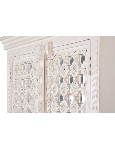 Armario Blanco de Madera de Mango con Cristal –...