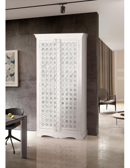 Armario Blanco de Madera de Mango con Cristal – Giner y Colomer