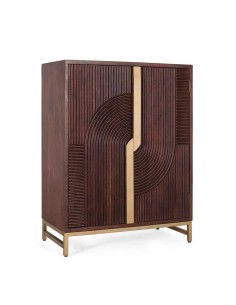 Mueble bar de madera de mango y metal color cerezo Giner y Colomer 2