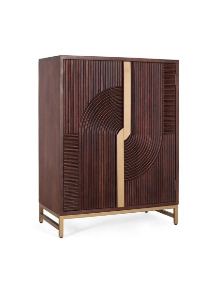 Mueble Bar de Madera de Mango y Metal Color Cerezo – Giner y Colomer