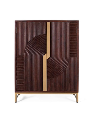 Mueble bar de madera de mango y metal color cerezo Giner y Colomer