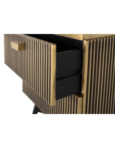 Mesita de Noche con Mármol y Madera de Mango –...