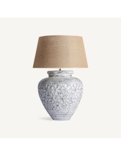 Lámpara de Sobremesa Estilo Clásico en Terracota Blanca y...