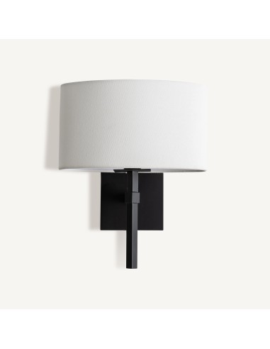 Aplique de Pared en Acero Negro y Pantalla Blanca – Vical Home