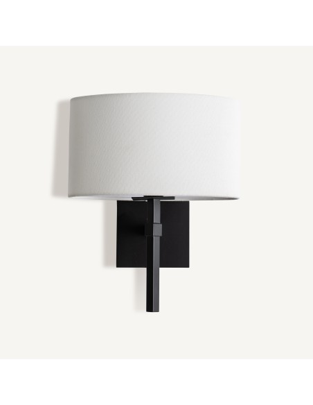 Aplique de Pared en Acero Negro y Pantalla Blanca – Vical Home