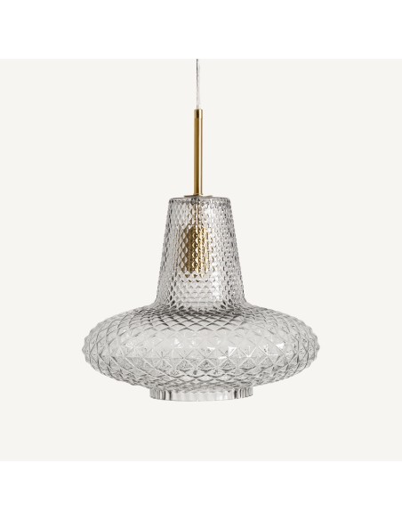 Lámpara de Techo en Cristal Gris y Hierro – Vical Home