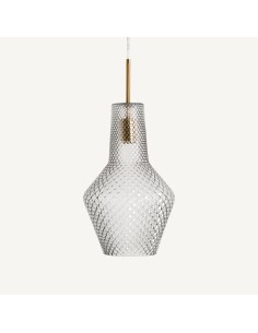 Lámpara colgante en cristal gris y hierro de Vical Home – Iluminación decorativa y elegante disponible en Luba Hogar.