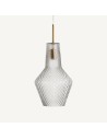 Lámpara colgante en cristal gris y hierro de Vical Home – Iluminación decorativa y elegante disponible en Luba Hogar.