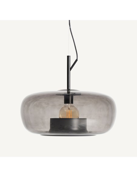 Lámpara de Techo en Cristal Gris y Hierro – Vical Home