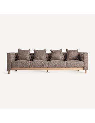 Sofá Carlton Beige de Vical Home – Estilo Colonial con Acabado Jaspeado y Madera Natural