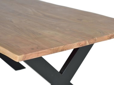 Mesa de comedor en madera de acacia con base de...