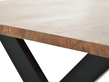 Mesa de comedor en madera de acacia con base de...