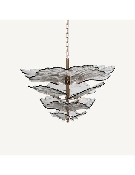 Lámpara de Techo Vical Home en Cristal Gris y Hierro Cobre – 86 cm