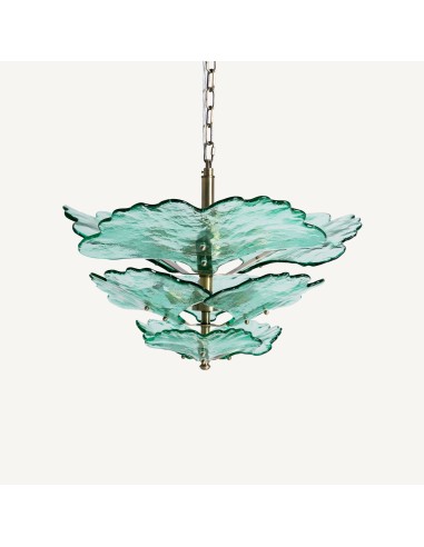 Lámpara de Techo Vical Home en Cristal Verde y Hierro Bronce – 68 cm