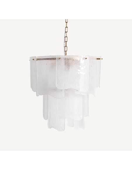 Lámpara de Techo Vical Home en Cristal Blanco Roto y Cobre – 60 cm