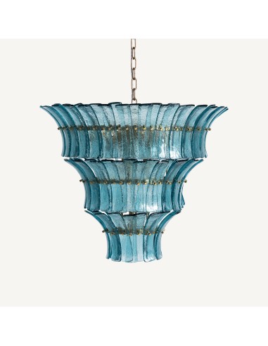 Lámpara de Techo Vical Home en Cristal Azul y Cobre – 70 cm