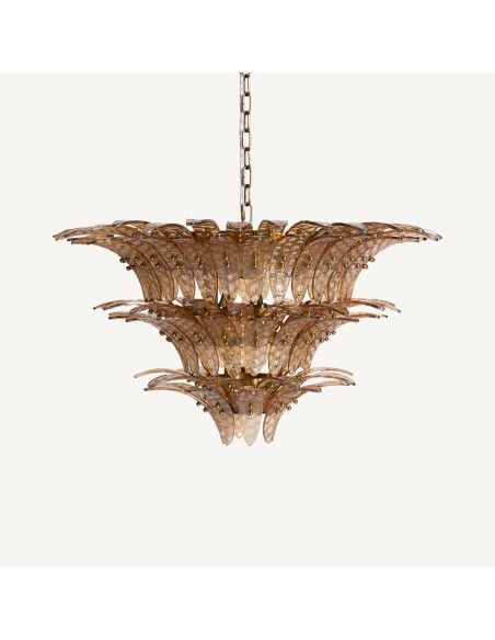Lámpara de Techo Vical Home en Cristal Marrón y Cobre – 85 cm