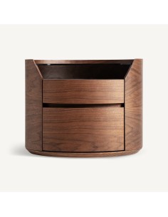 Mesita de Noche Vical Home en Madera, Cristal y Cerámica...