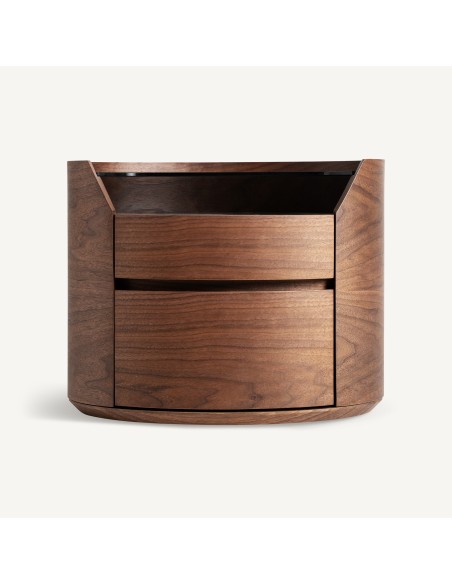 Mesita de Noche Vical Home en Madera, Cristal y Cerámica – 60 cm