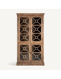 Vitrina de Madera de Olmo Marrón 110x40x205 cm – Vical home