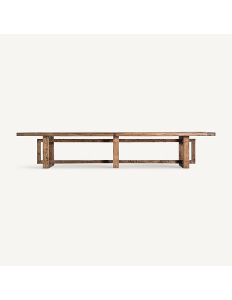 Mesa de Comedor Norvik 400x120 cm de Madera de Olmo Marrón – Vical Home