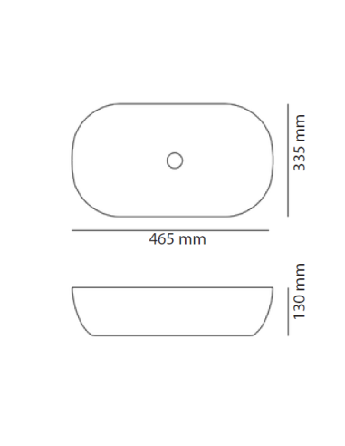 Lavabo sobre encimera fino mini óvalo...