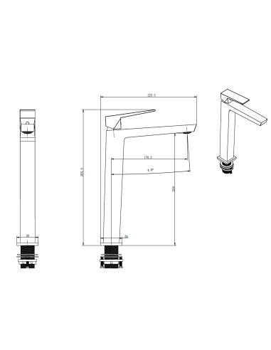 Grifo lavabo monomando alto INFINITE...