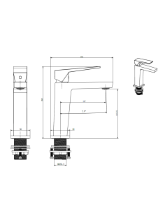 Grifo lavabo monomando INFINITE CROMO/NEGRO/ORO/ORO ROSA 2