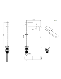 Grifo alto lavabo monomando ARMY CROMO/NEGRO/ORO/NIQUEL 2