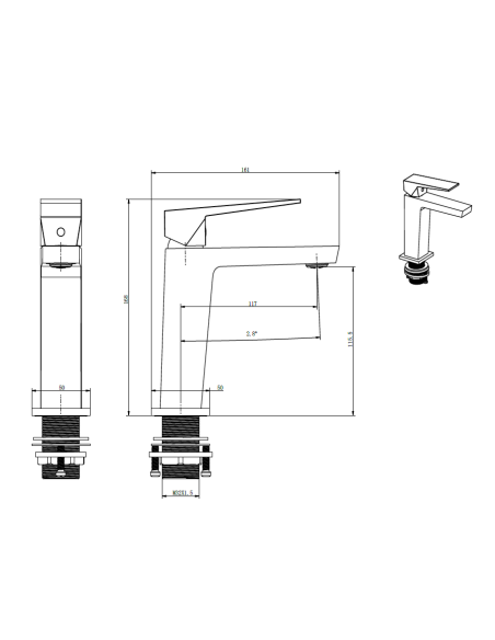 Grifo lavabo monomando INFINITE CROMO/NEGRO/ORO/ORO ROSA