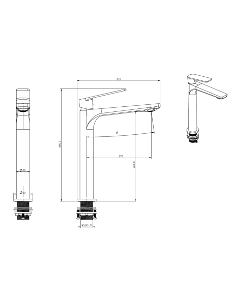 Grifo lavabo monomando alto GLORY CROMO/NEGRO/ORO