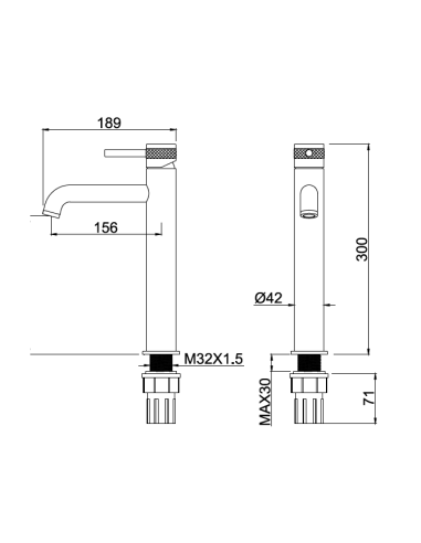 Grifo lavabo alto monomando DIAMOND CROMO/ORO/GRIS