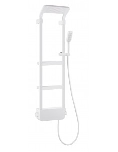 COLUMNA DUCHA MONOMANDO SHELF CON ESTANTES BLANCO/NEGRO 2