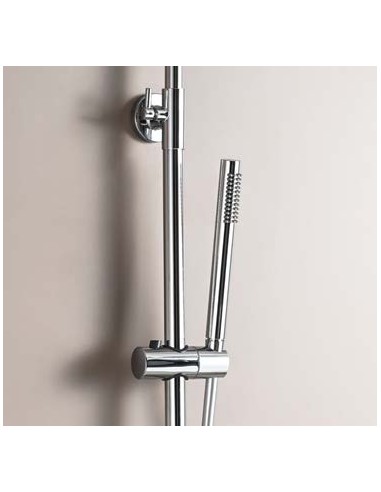 COLUMNA DUCHA TERMOSTÁTICA REDONDA CROMO/NEGRO