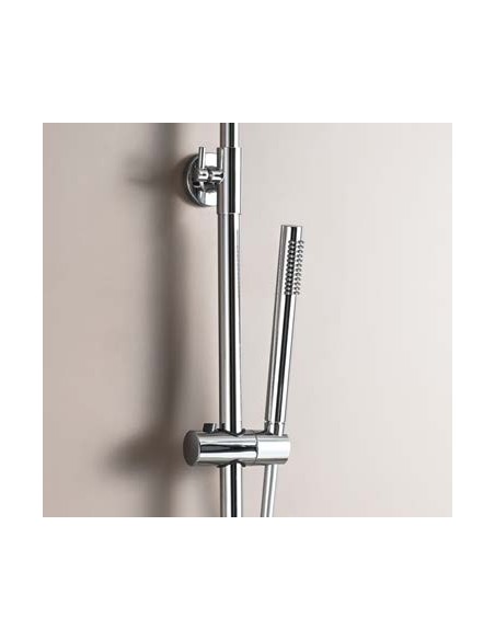 COLUMNA DUCHA TERMOSTÁTICA REDONDA CROMO/NEGRO