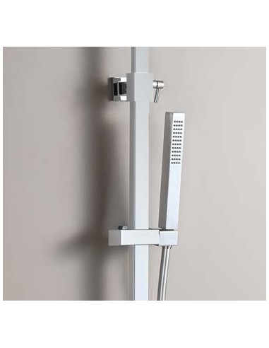 COLUMNA DUCHA TERMOSTÁTICA CUADRADA CROMO/NEGRO