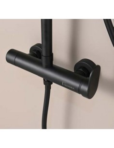 COLUMNA DUCHA MONOMANDO REDONDA CROMO/NEGRO 2