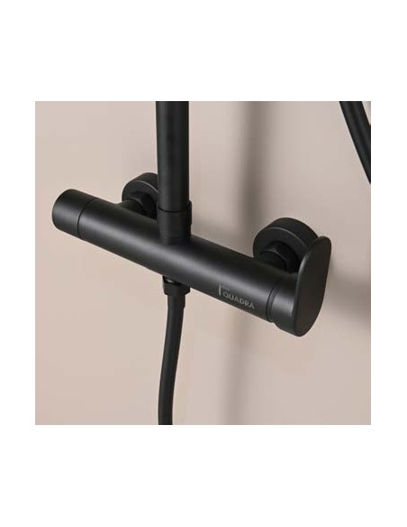 COLUMNA DUCHA MONOMANDO REDONDA CROMO/NEGRO