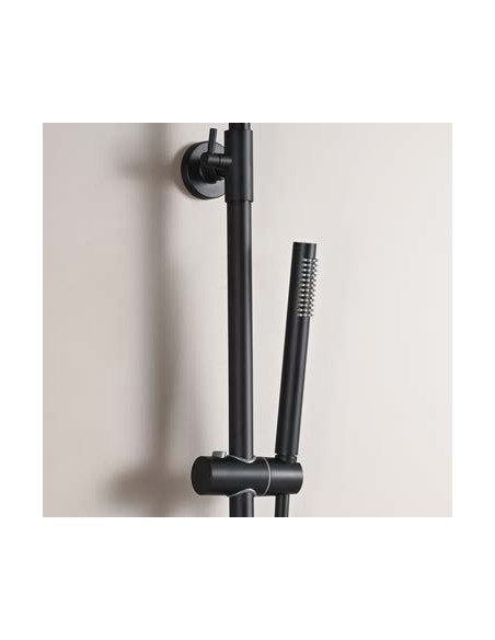 COLUMNA DUCHA MONOMANDO REDONDA CROMO/NEGRO