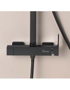 COLUMNA DUCHA MONOMANDO CUADRADA CROMO/NEGRO 2