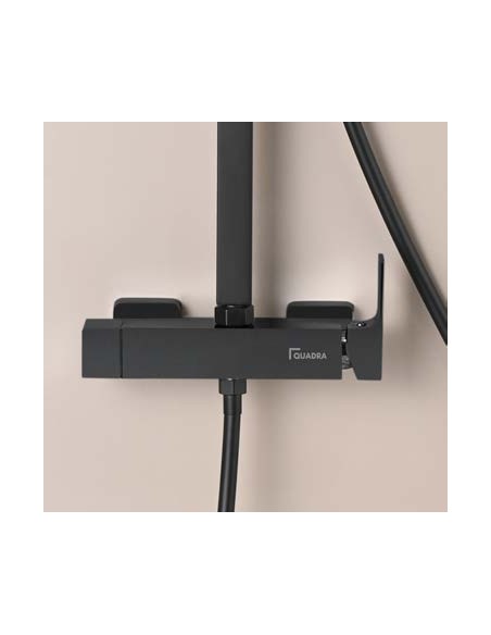 COLUMNA DUCHA MONOMANDO CUADRADA CROMO/NEGRO