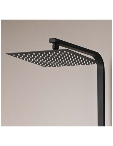 COLUMNA DUCHA MONOMANDO CUADRADA CROMO/NEGRO